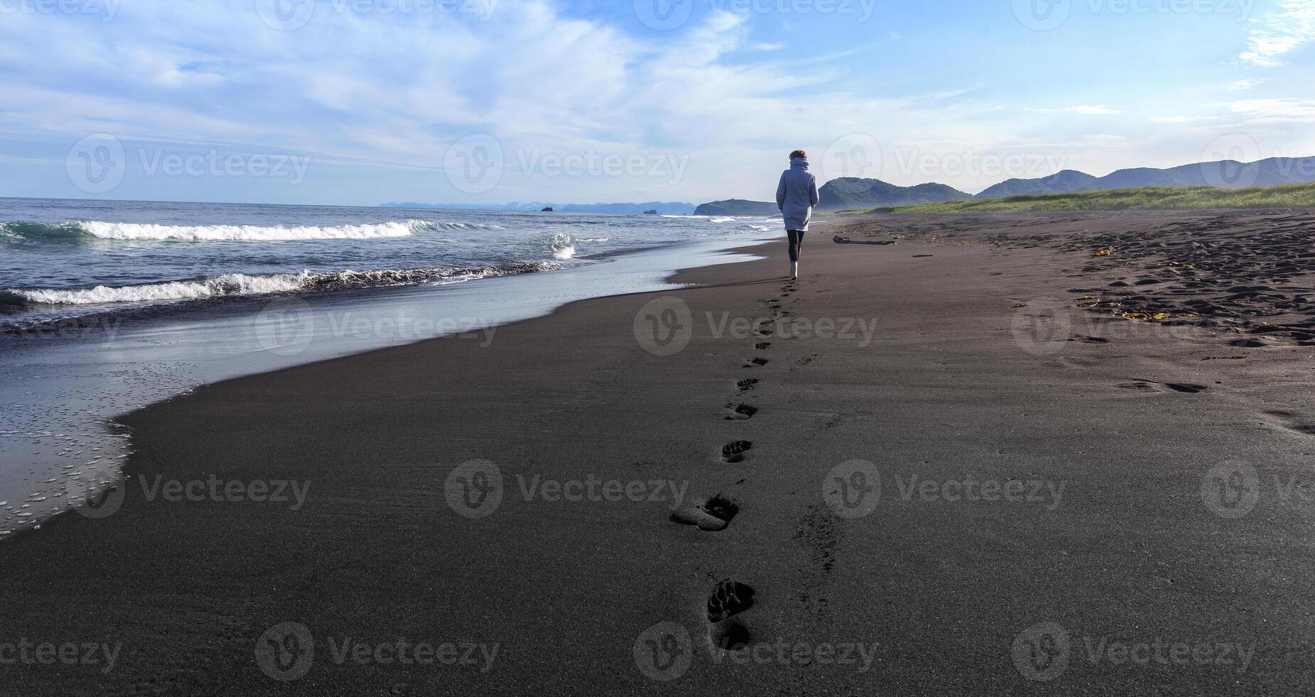 black sand beach photo