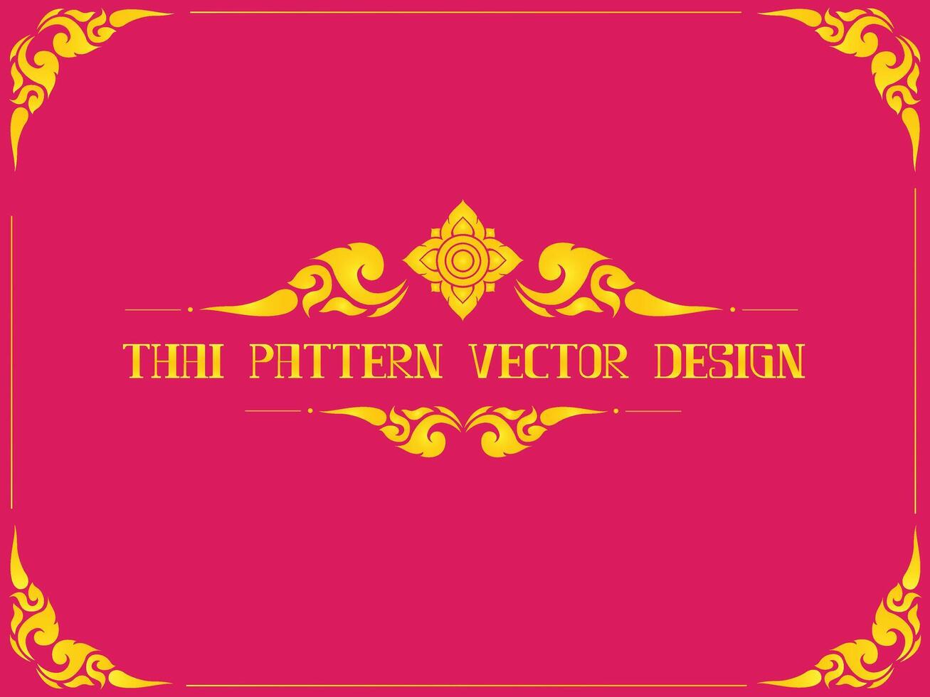 thai pattern golden asia culture design element for decorate border frame card vector