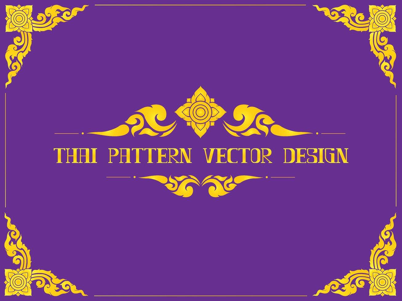 thai pattern golden asia culture design element for decorate border frame card vector