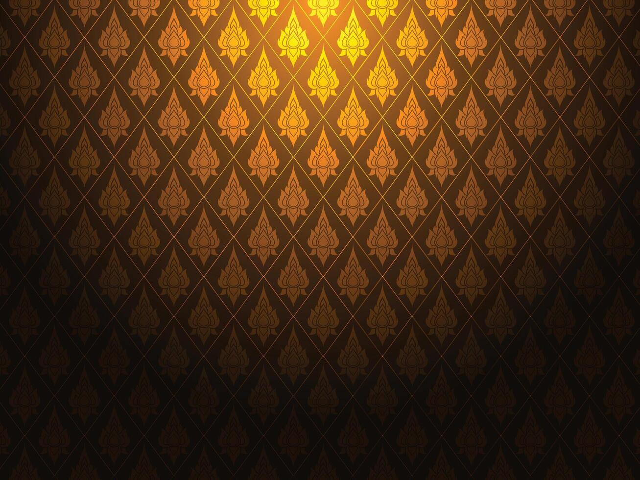thai pattern golden asia culture design element for decorate border frame card vector