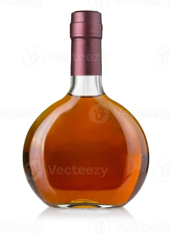 whiskey bottle on white photo