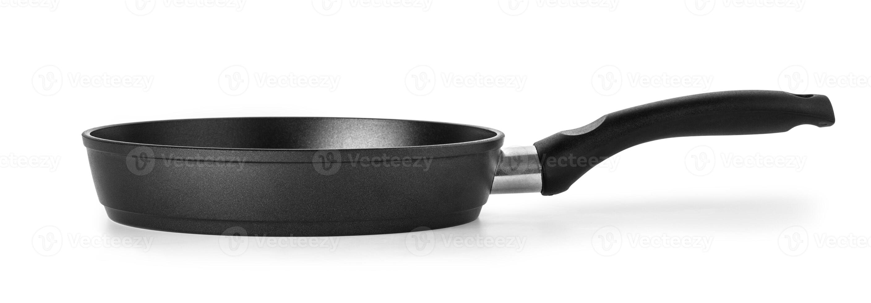 black frying pan isolated photo