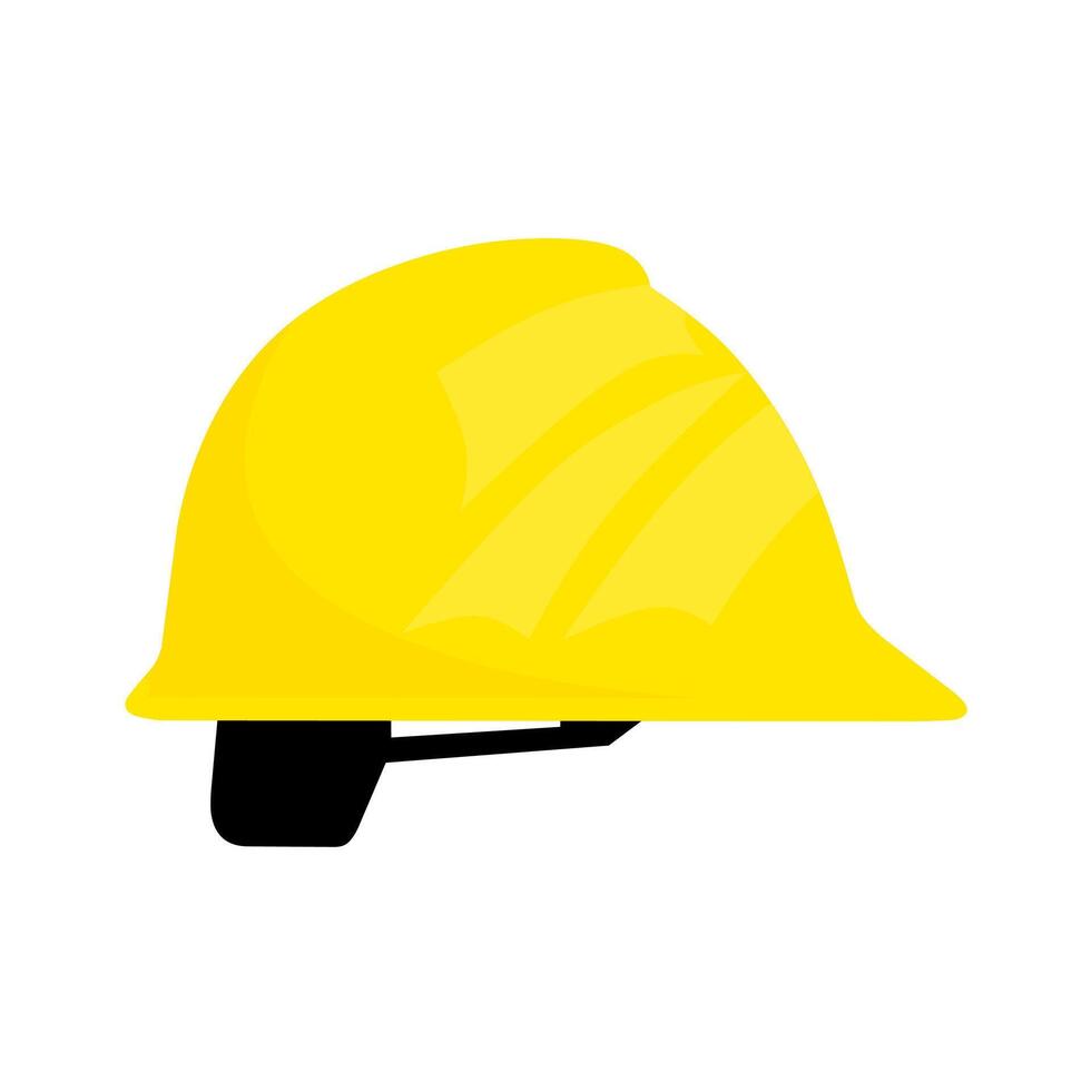 Construction worker safety helmet vector illustration isolated on white background. Head protection while working.