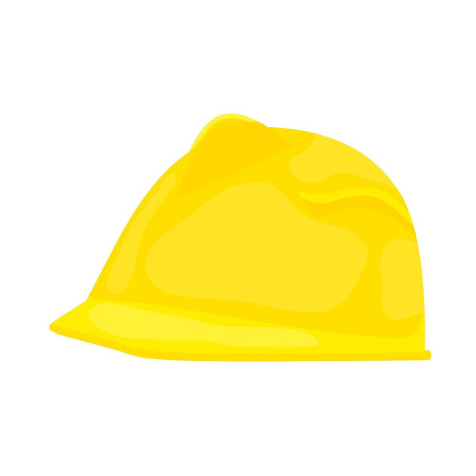 Yellow worker safety hat vector illustration. Safety helmet isolated on white background.
