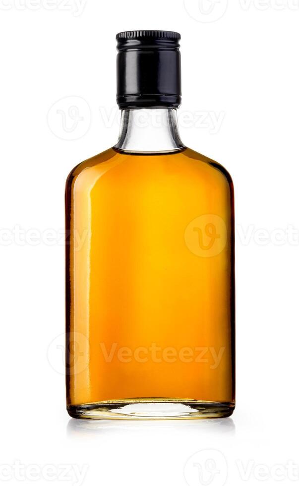 Full whiskey bottle isolated photo