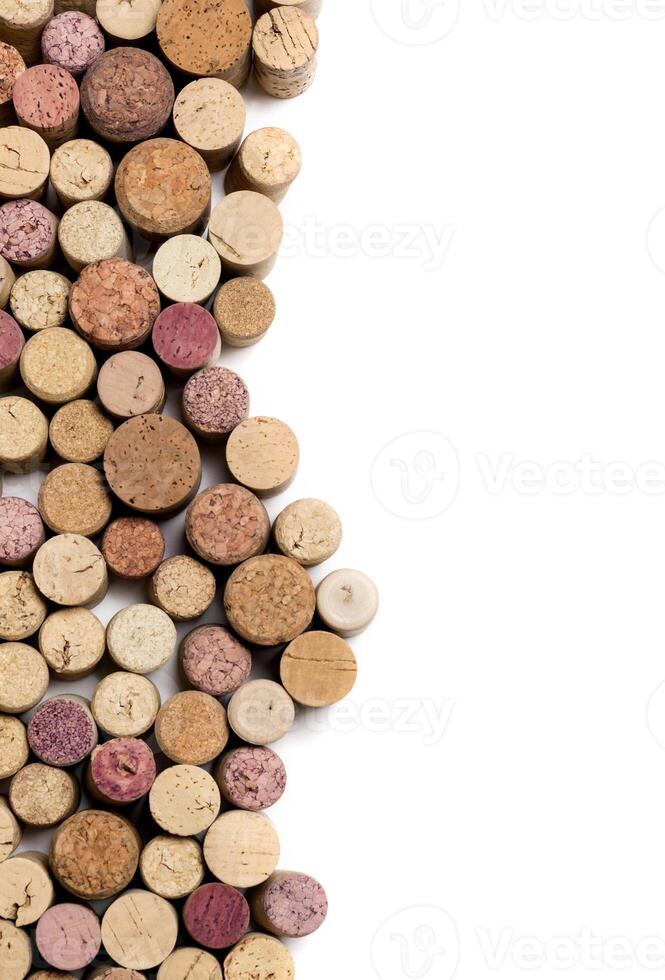 wine corks on white photo