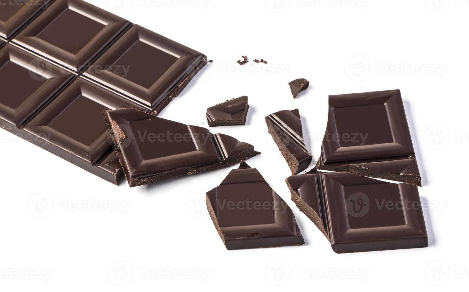 Broken chocolate bar  isolated photo