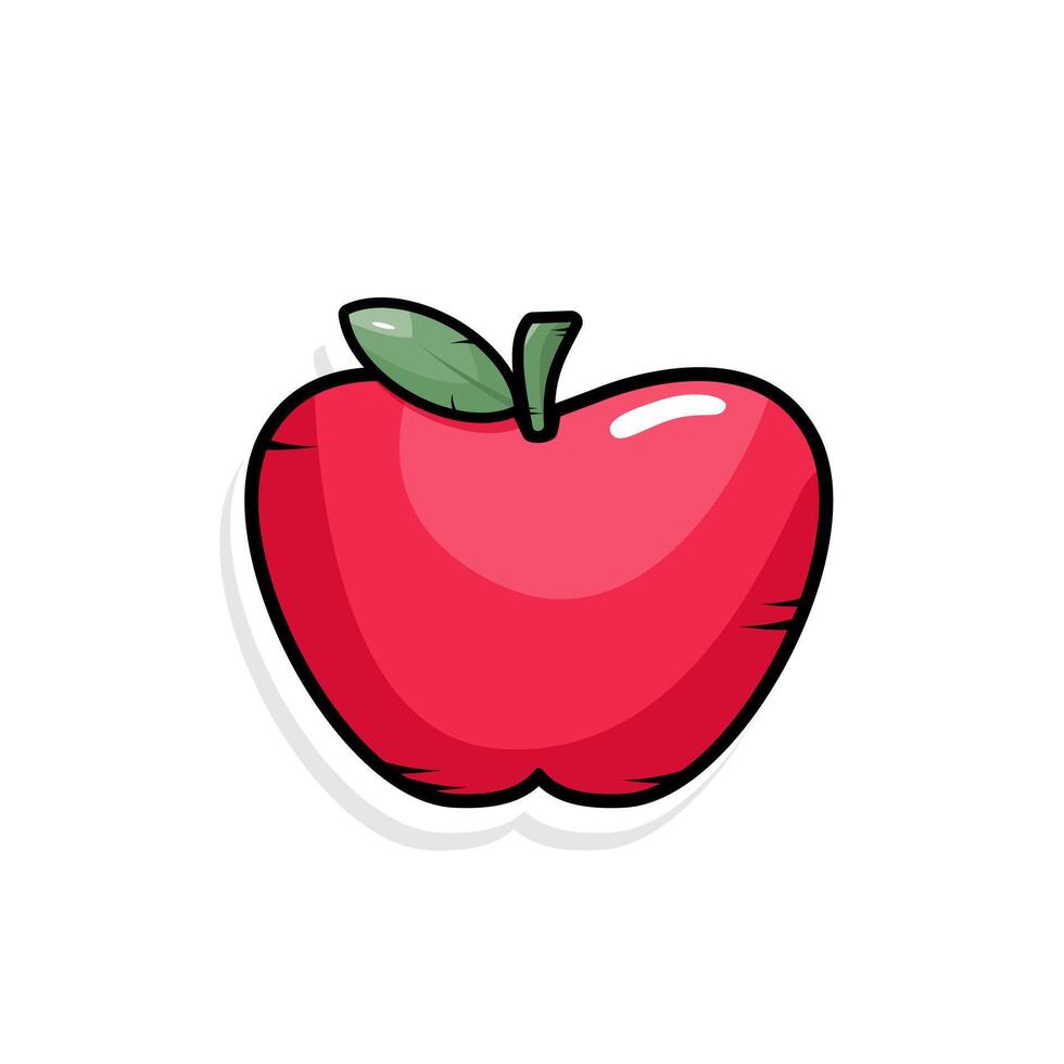 manzana pegatina ilustración. mano dibujar estilo vector