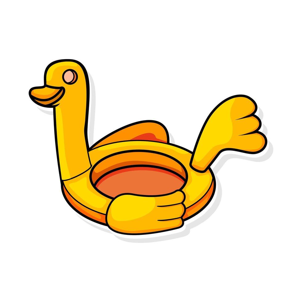 duck toys cartoon doodle art. hand draw illustration vector