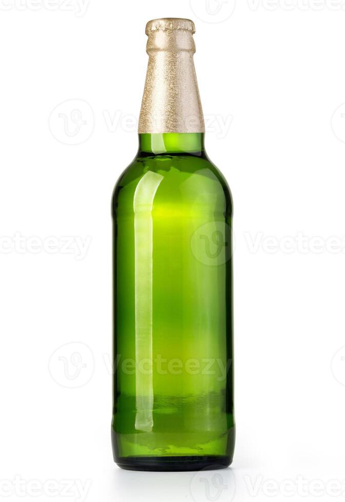 beer in a green bottle photo