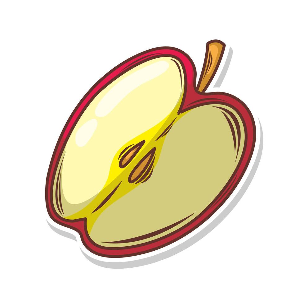 Apple fruit  doodle hand draw  vector illustration