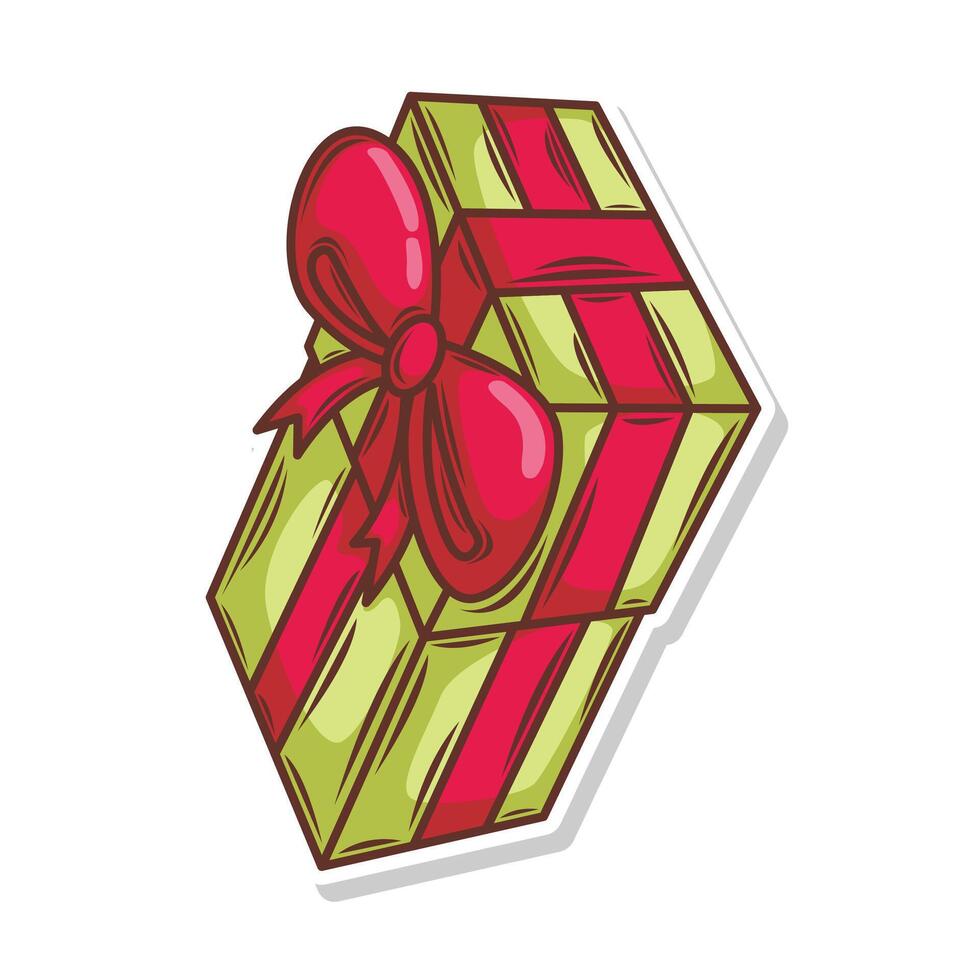 Gift box hand draw vector art illustration