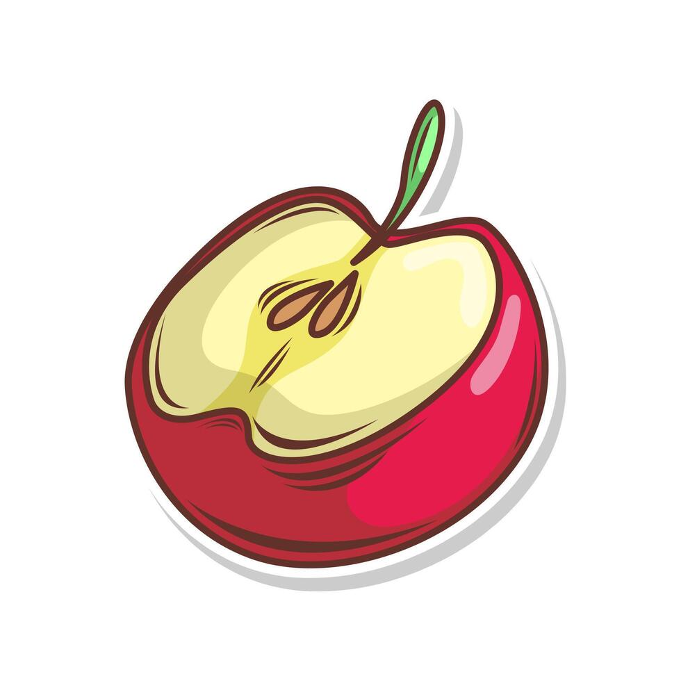 manzana Fruta dibujos animados mano dibujar ilustración Arte vector