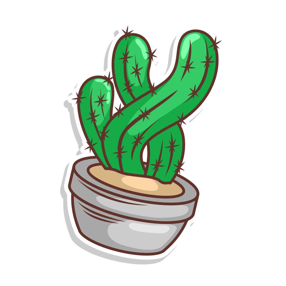 cactus dibujos animados garabatear ilustración Arte vector