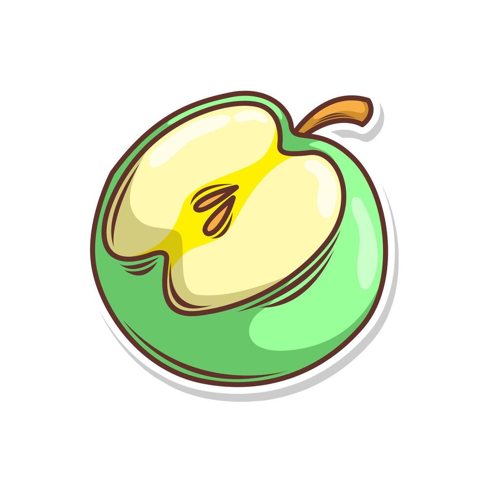 Apple fruit  doodle hand draw  vector illustration