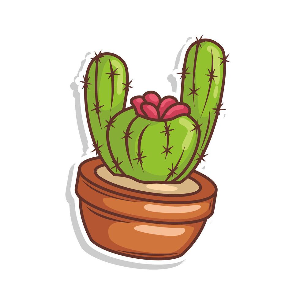 cactus dibujos animados garabatear ilustración Arte vector