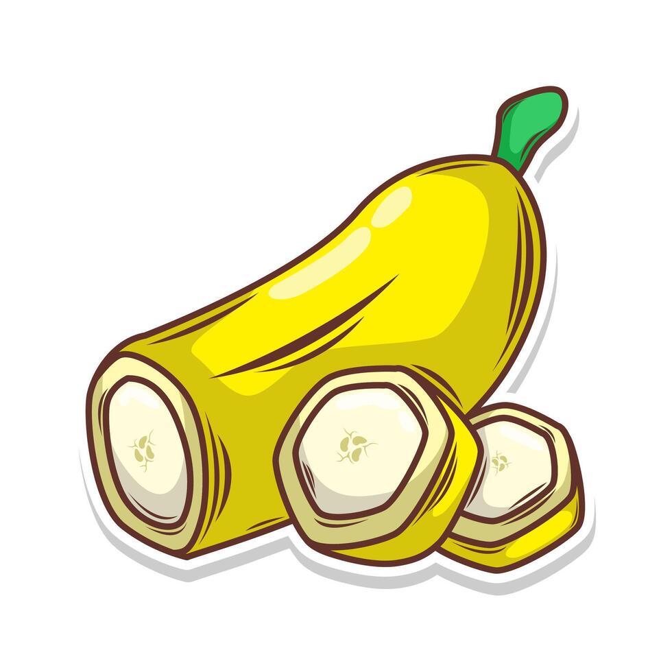 plátano garabatear mano dibujar vector ilustración