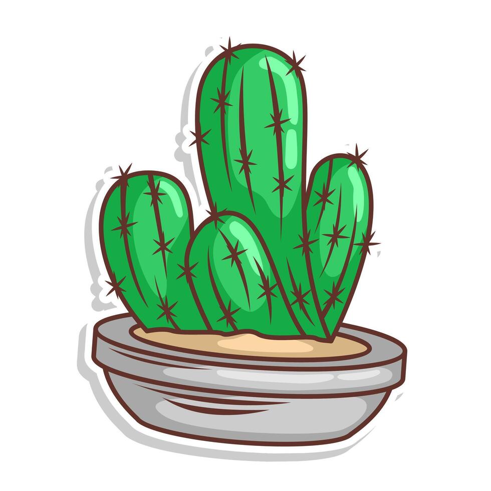 cactus dibujos animados garabatear ilustración Arte vector