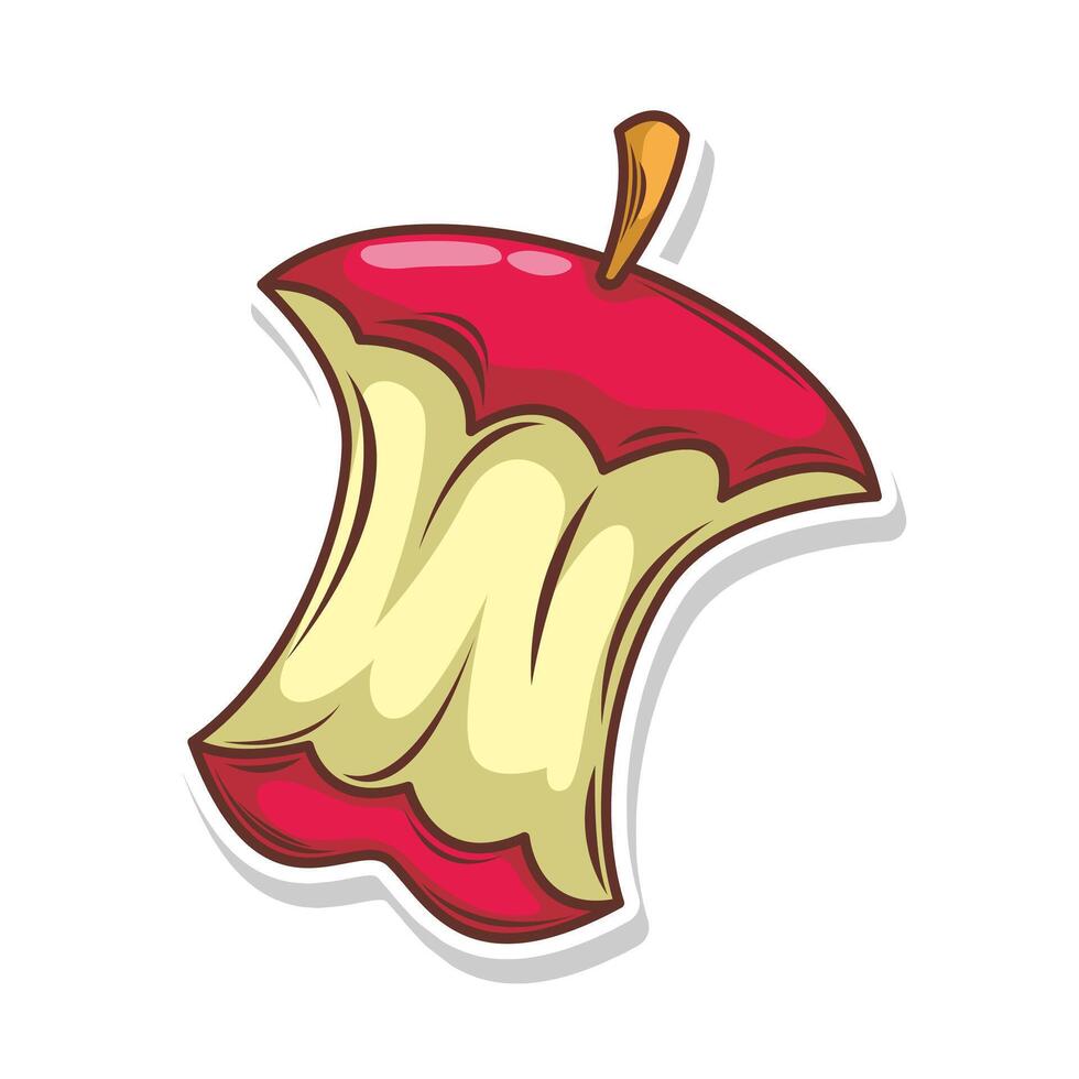 Apple fruit  doodle hand draw  vector illustration