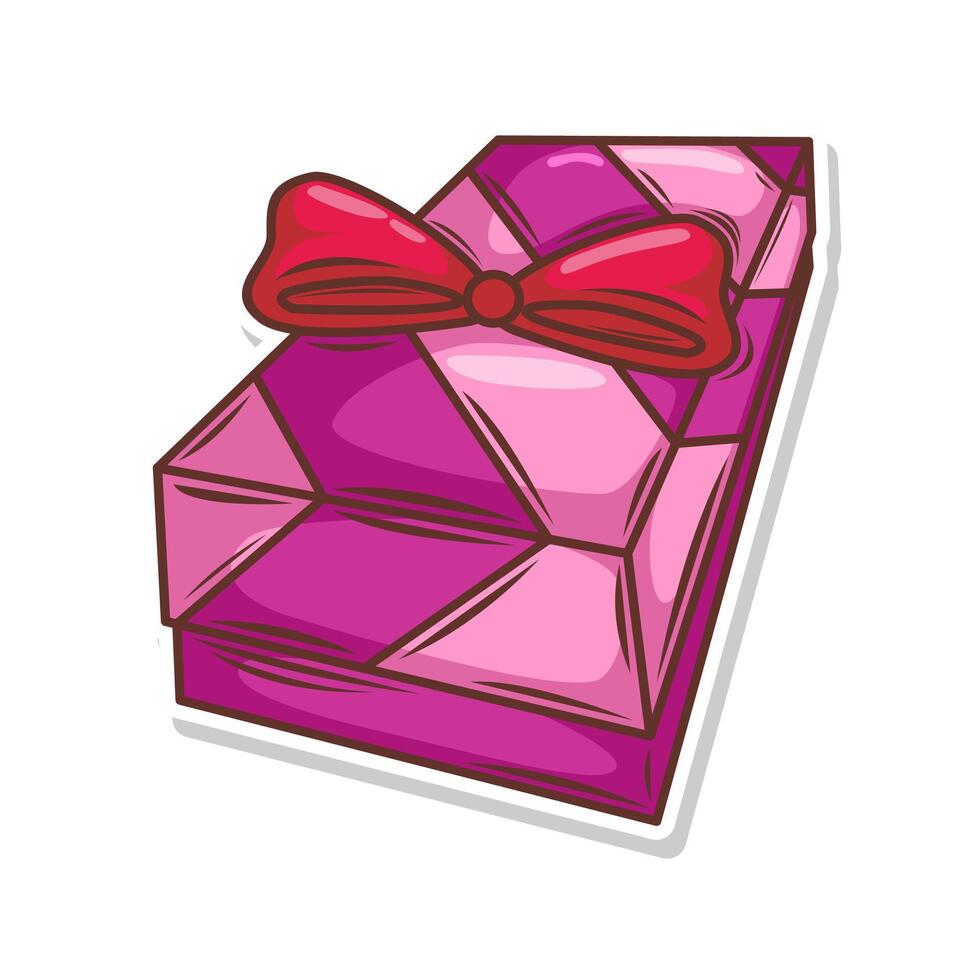 Gift box hand draw vector art illustration