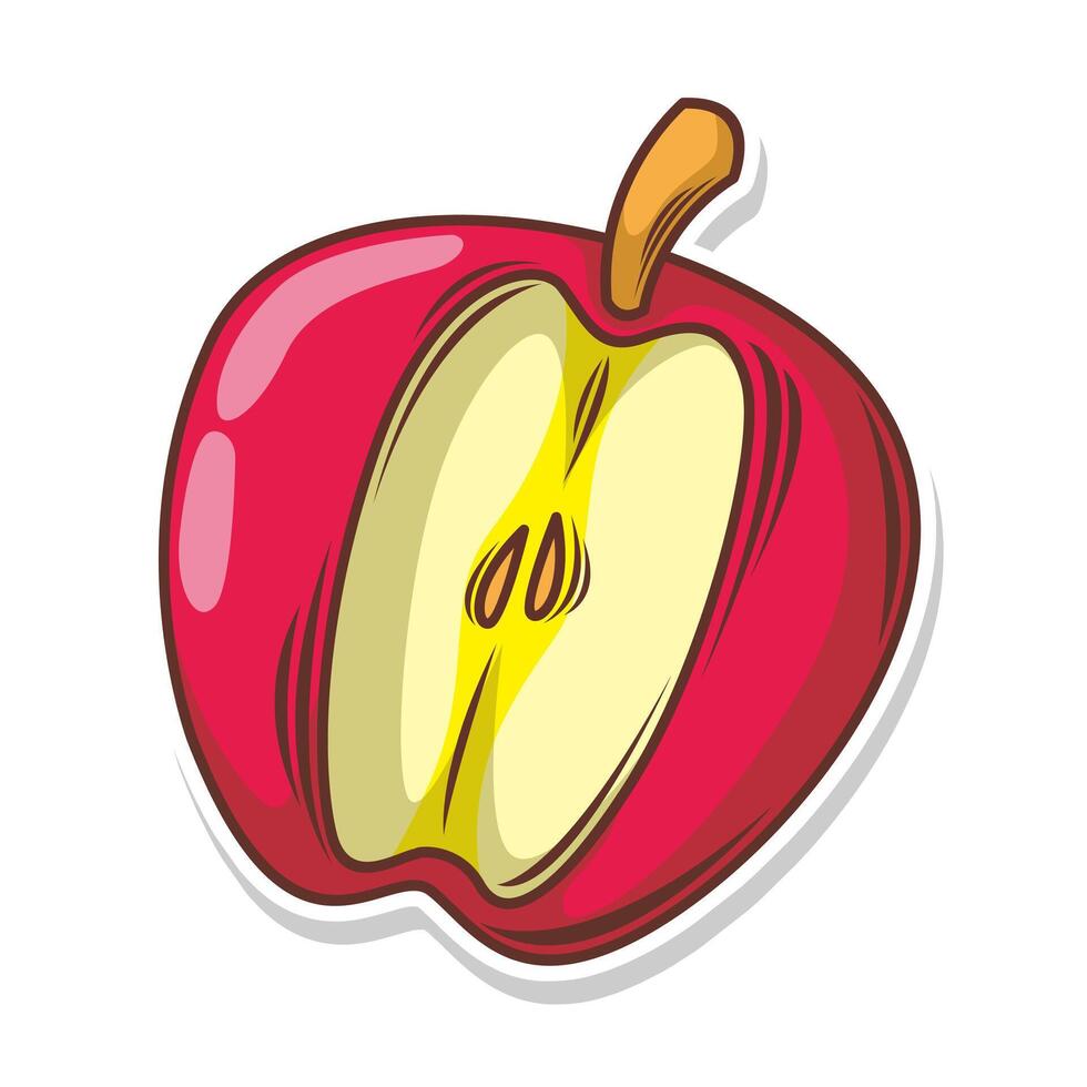 manzana Fruta garabatear mano dibujar vector ilustración