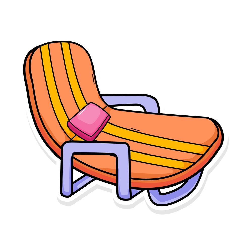 beach chairs doodle illustration art vector