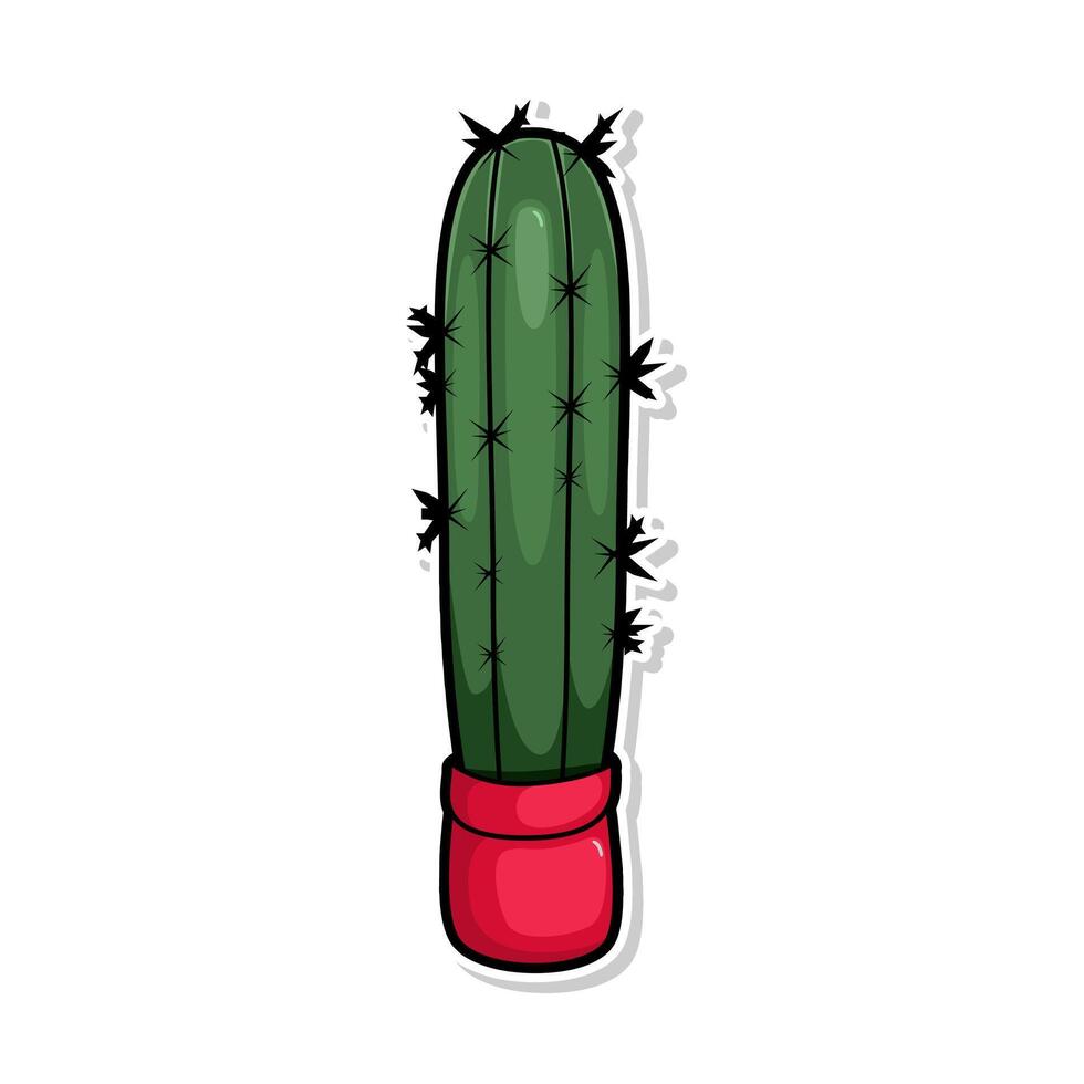 cute cactus doodle cartoon illustration art vector