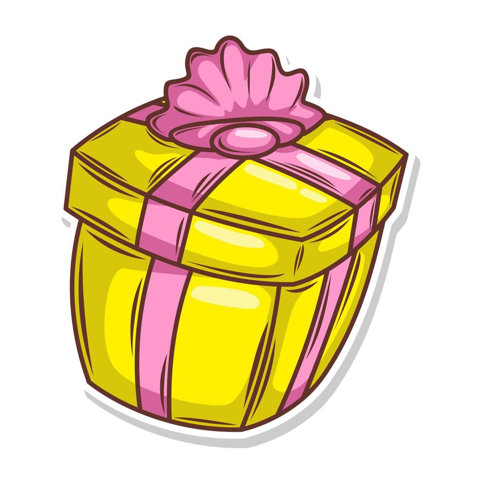 Gift box hand draw vector art illustration