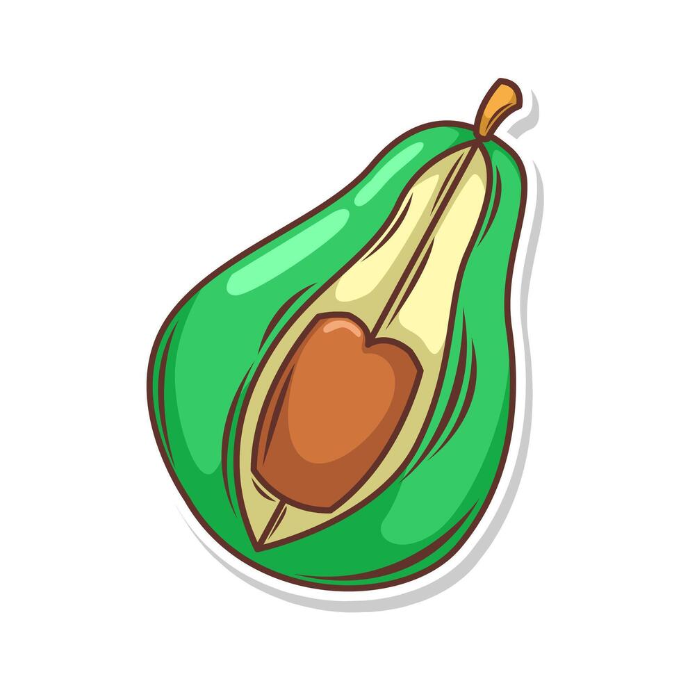 Avocado fruit  doodle hand draw  vector illustration