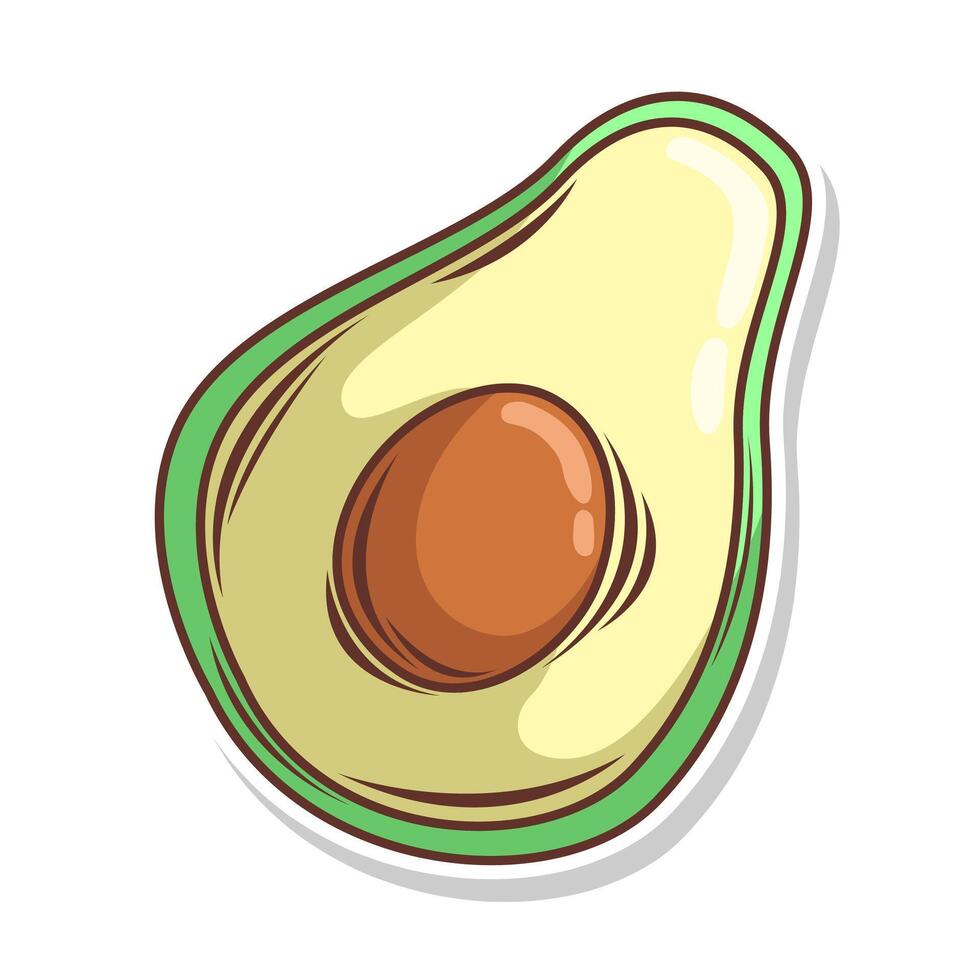 aguacate Fruta garabatear mano dibujar vector ilustración