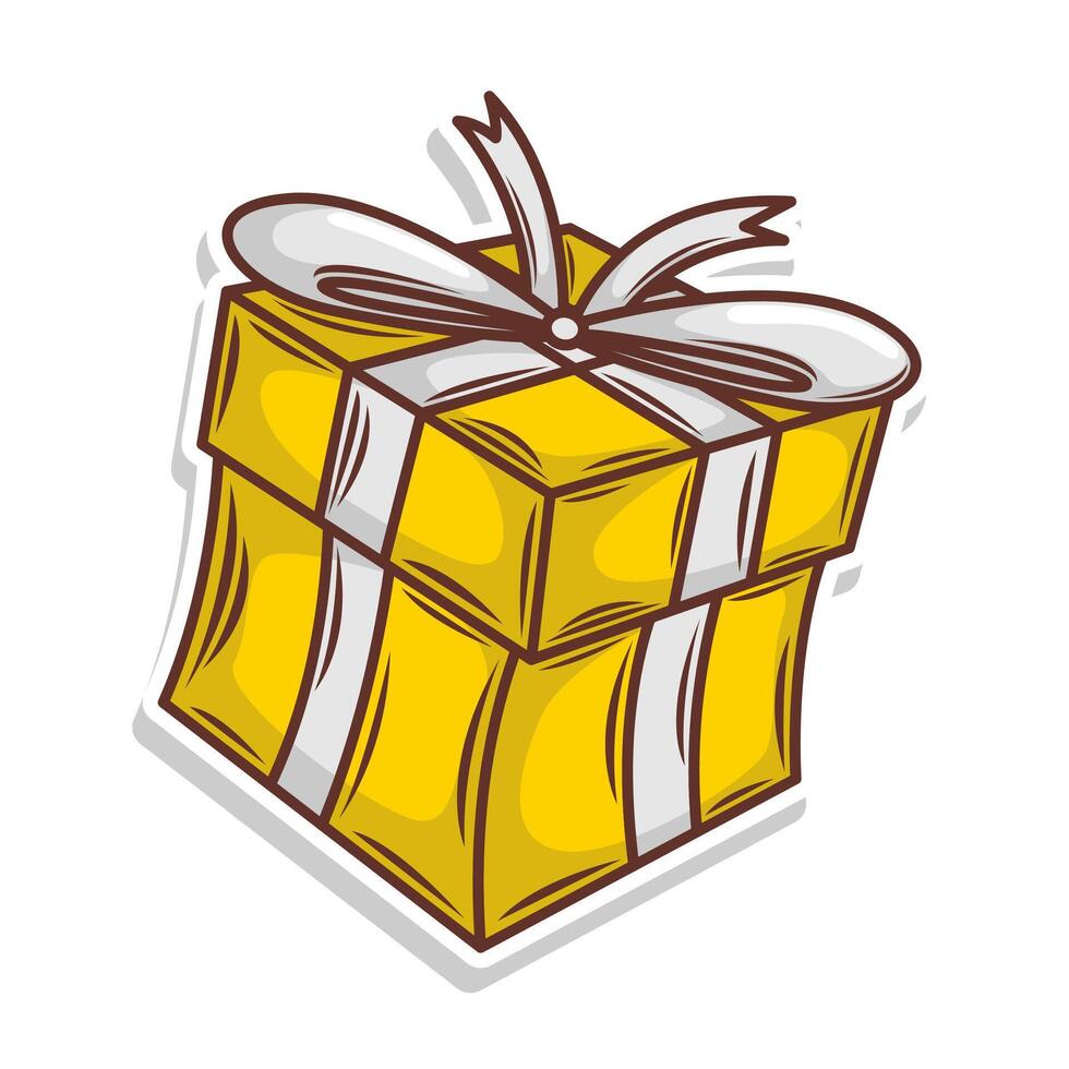 Gift box hand draw vector art illustration