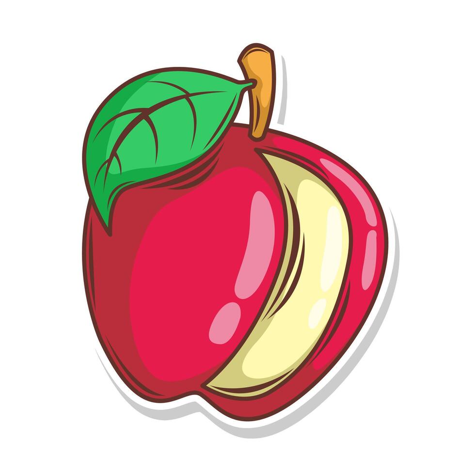 manzana Fruta garabatear mano dibujar vector ilustración