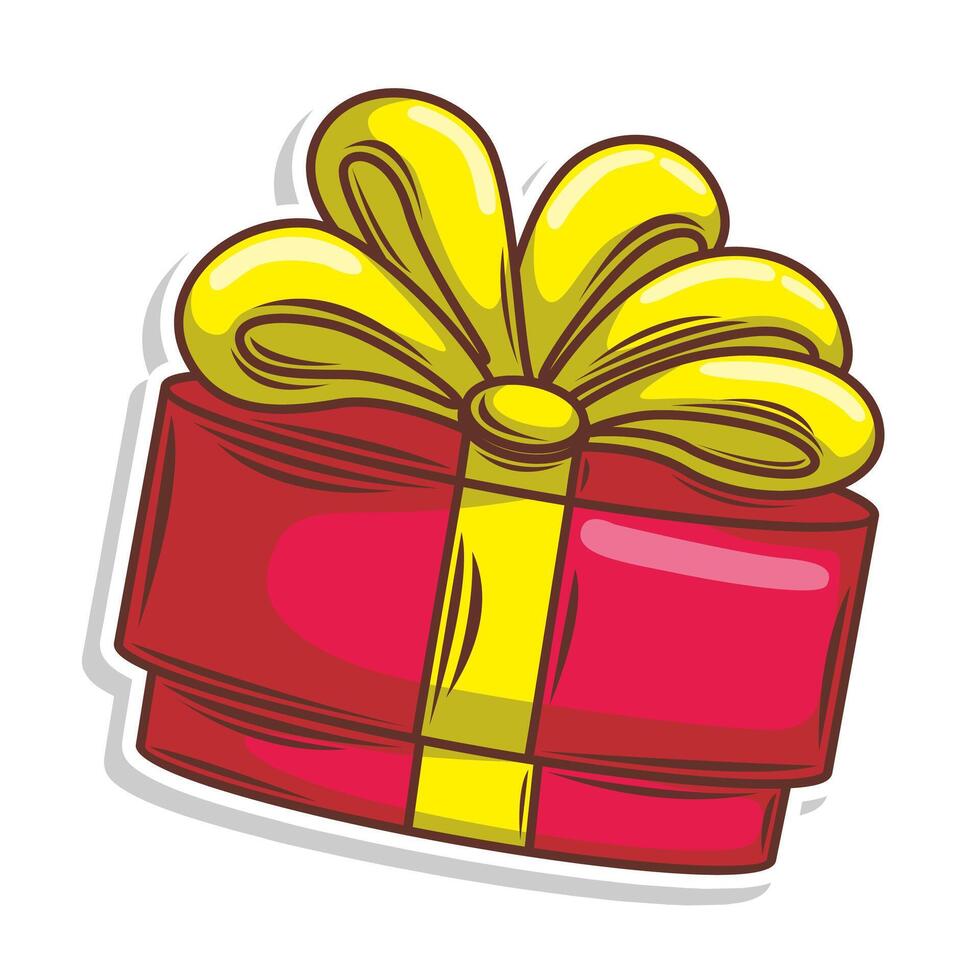 Gift box hand draw vector art illustration