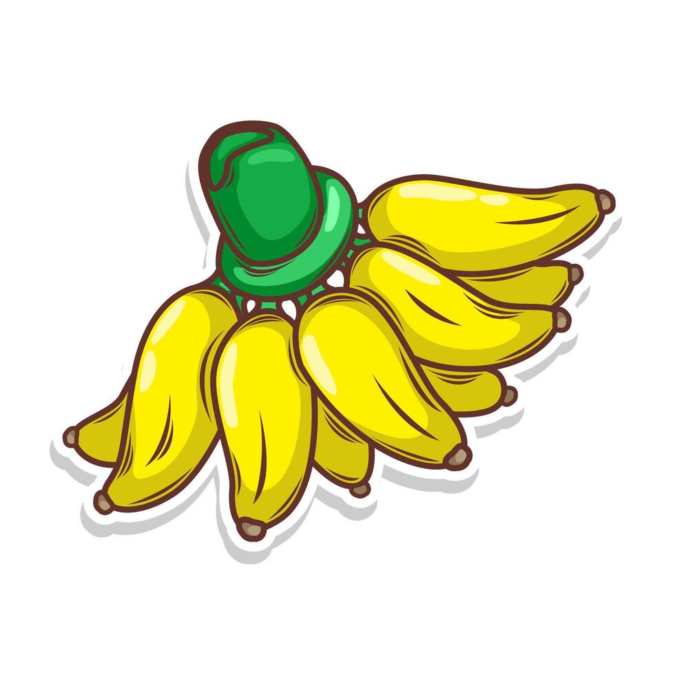 plátano garabatear mano dibujar vector ilustración
