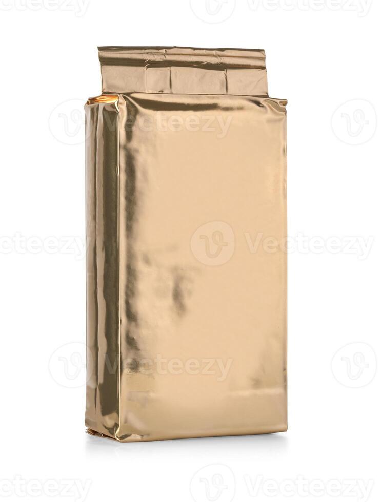 gold package on white photo