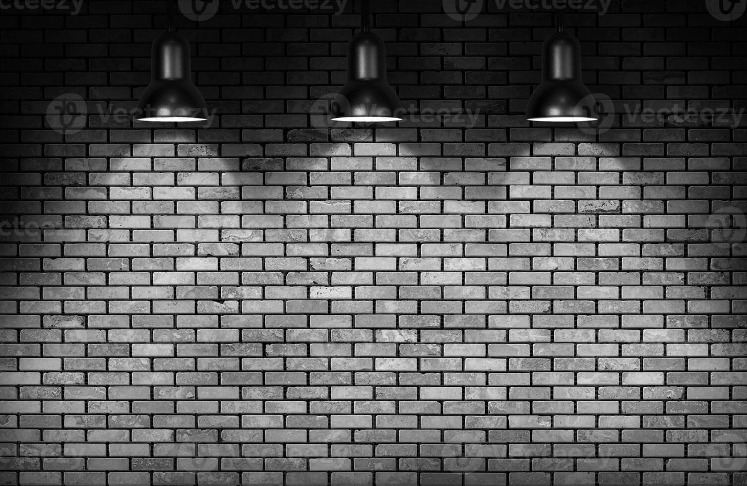 brick wall and  lamp photo