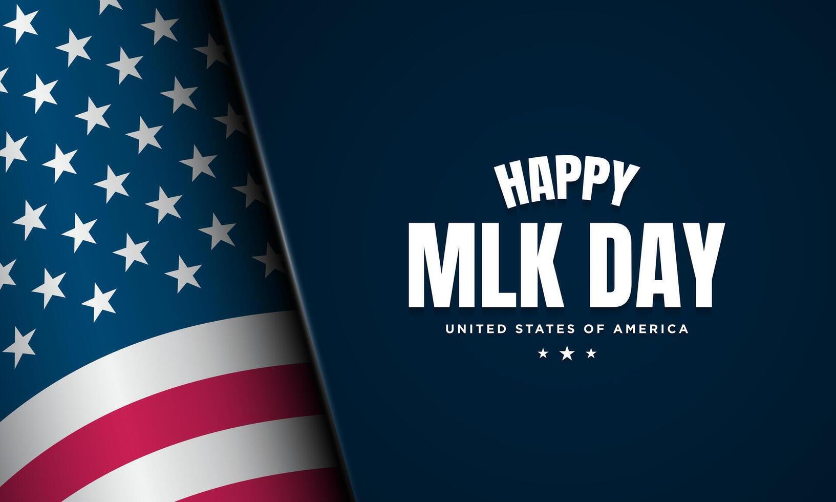 MLK Day Background Design with American Flag. vector