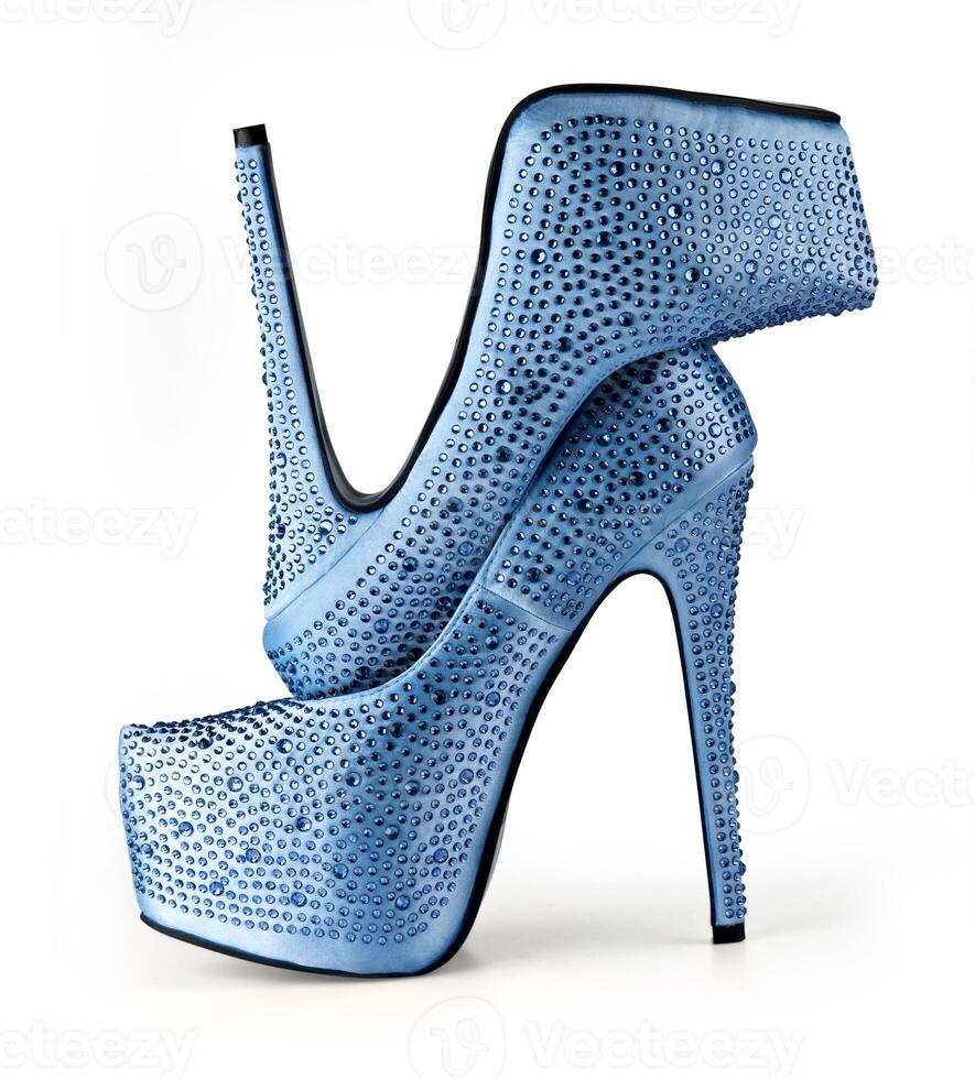 blue woman shoes photo