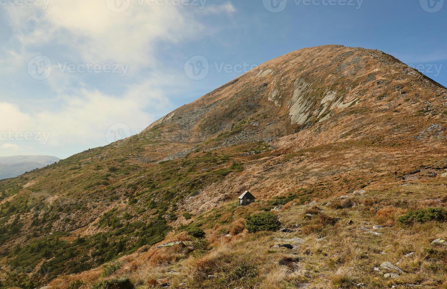 Mount Hoverla hanging peak of the Ukrainian Carpathians against the background of the sky photo