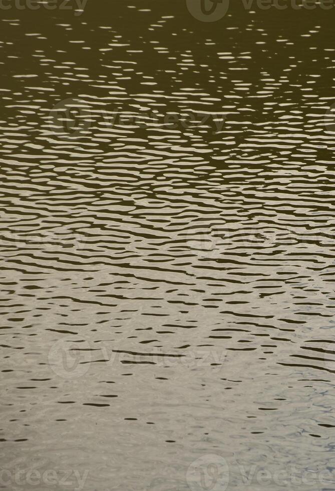 The texture of dark river water under the influence of wind, imprinted in perspective. Vertical image photo