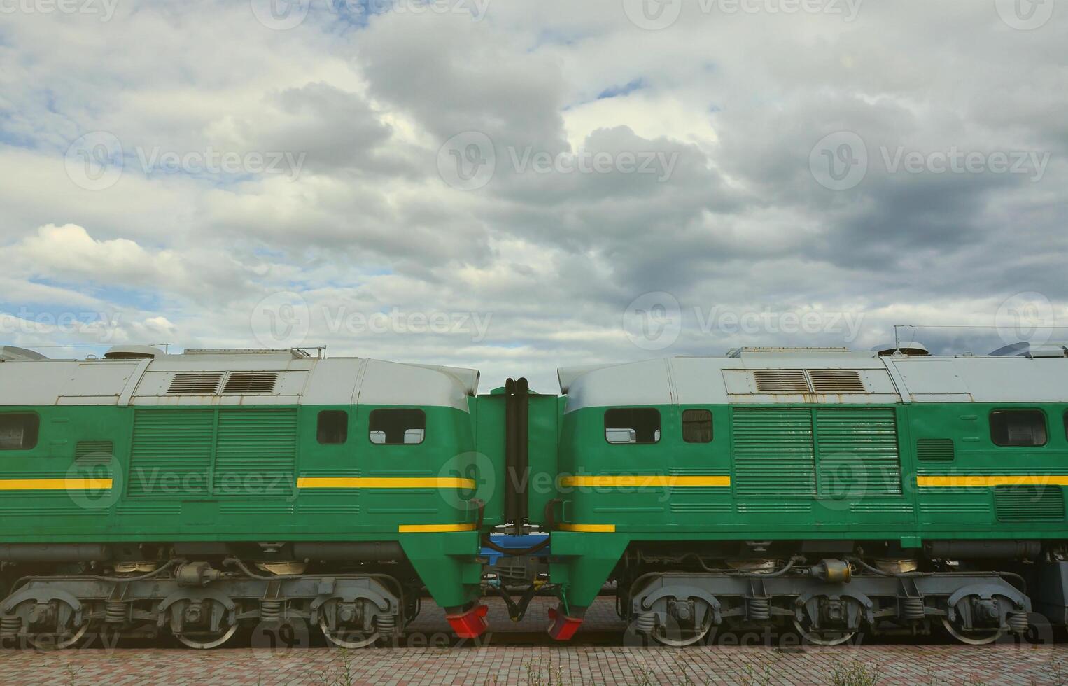 Transition between two electric trains. A small corridor in the role of a portal between the two sides of the cabin of a Russian electric train photo