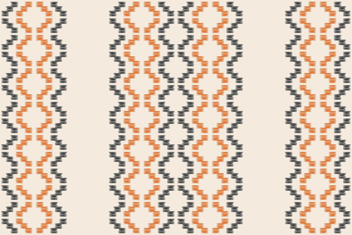 Ethnic Ikat fabric pattern geometric style.African Ikat embroidery Ethnic oriental pattern brown cream background. Abstract,vector,illustration.Texture,clothing,frame,decoration,motif,carpet. vector