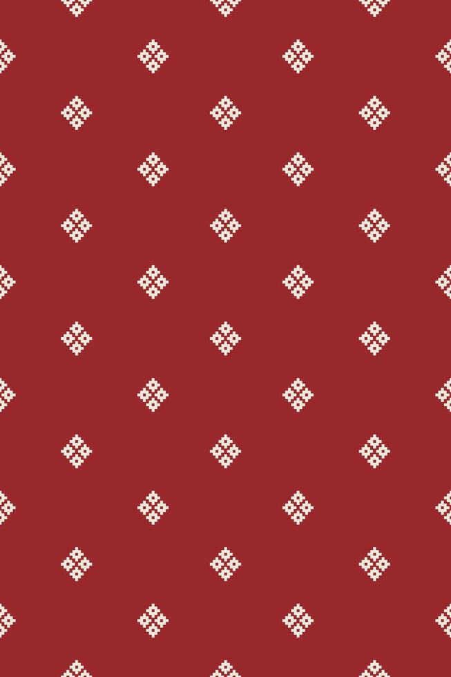 étnico geométrico tela modelo cruzar puntada.ikat bordado étnico oriental píxel modelo Navidad rojo antecedentes. resumen, vector, ilustración. textura,marco,decoración,motivos,seda fondo de pantalla. vector