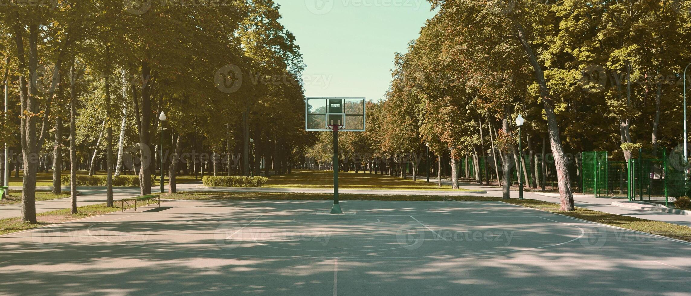 Empty street basketball court. For concepts such as sports and exercise, and healthy lifestyle photo