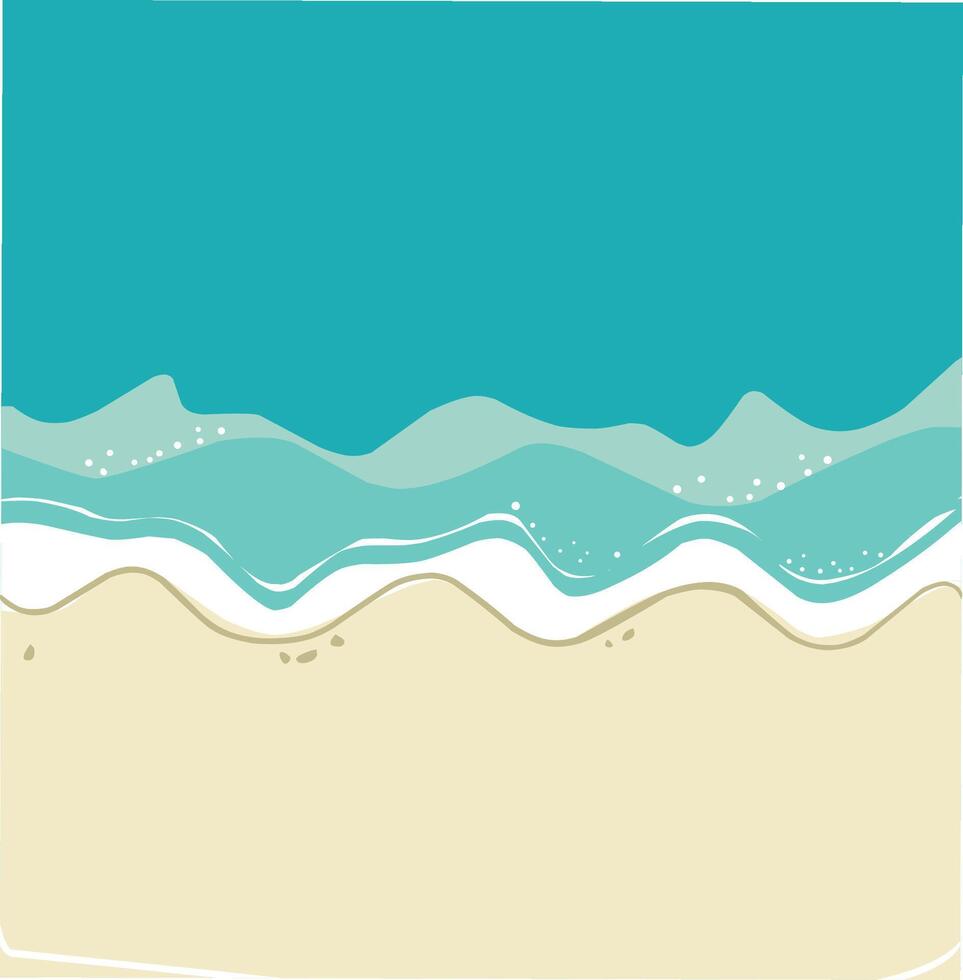 Beach background with sand  waves and sea water vector