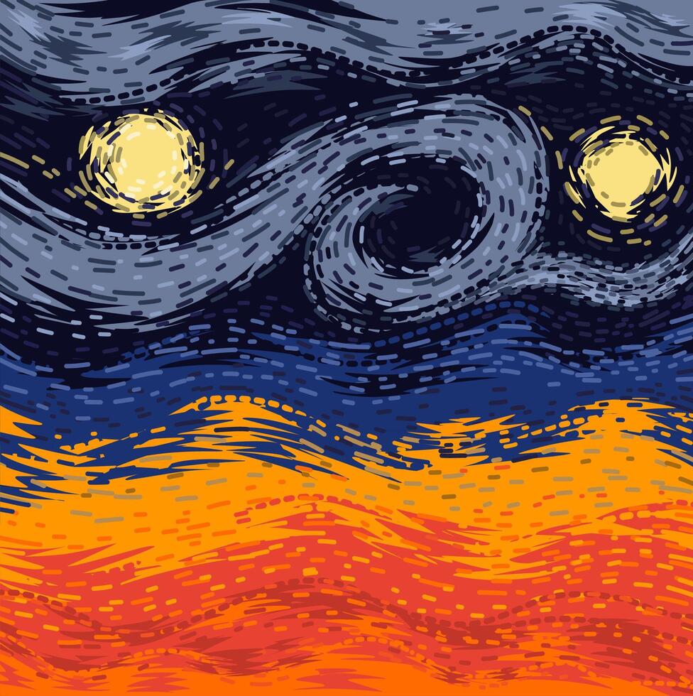 antecedentes para Noche resumen pintura utilizando petróleo pintar vector