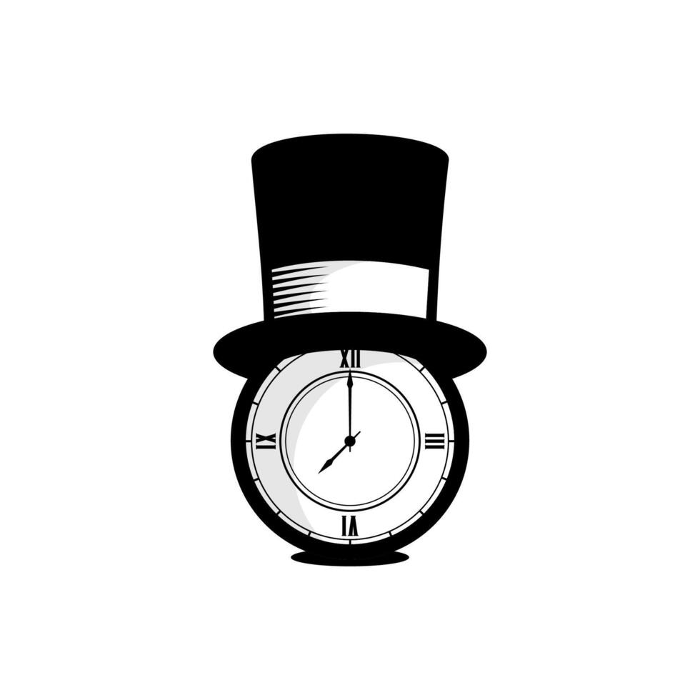 MAGIC TIME VECTOR, vector magic hat on a classic clock