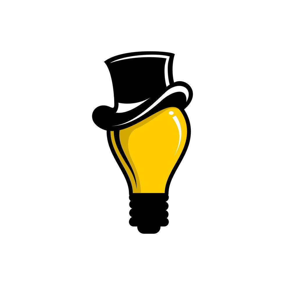 vector magic hat on top of light bulb