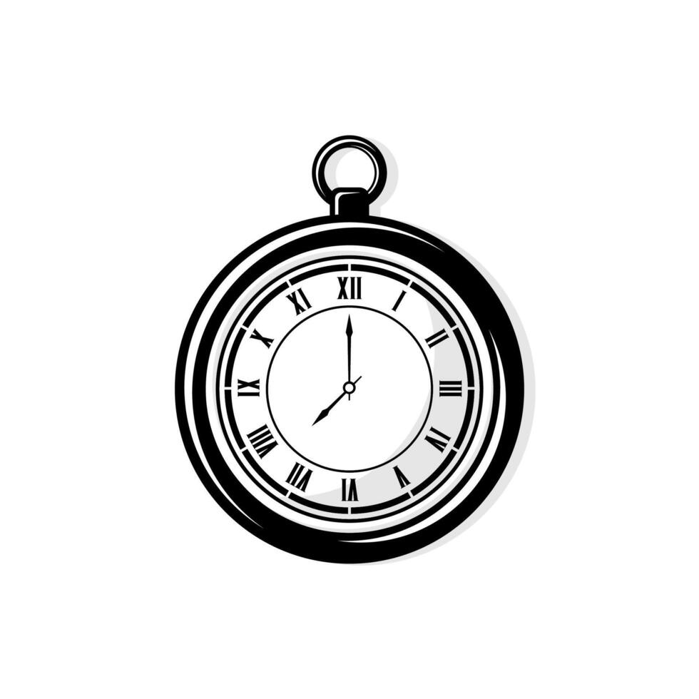 simple classic clock vector design