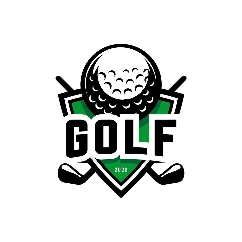 logotipo de escudo de golf vector